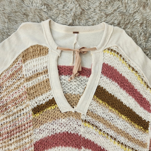 Free People Bayside‎ Pullover In Romance Combo Women's Size Large - Picture 4 of 11